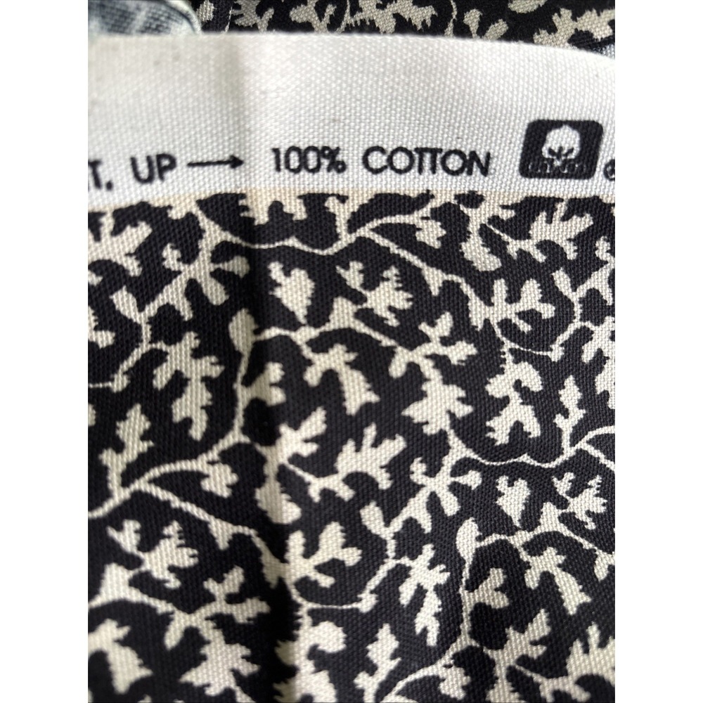 Vintage Waverly Fabric 2.5 Yds "Portia" Cream Black Abstract Leaf Design 56x92 - Picture 5 of 7